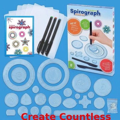 Spirograph Deluxe Set mit 28 Zubehörteilen lustiges/kreatives Geburtstagsgeschenk für Kinder UK