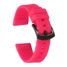 20mm Silicone Watch Strap with Black Buckle, for Pink Watches