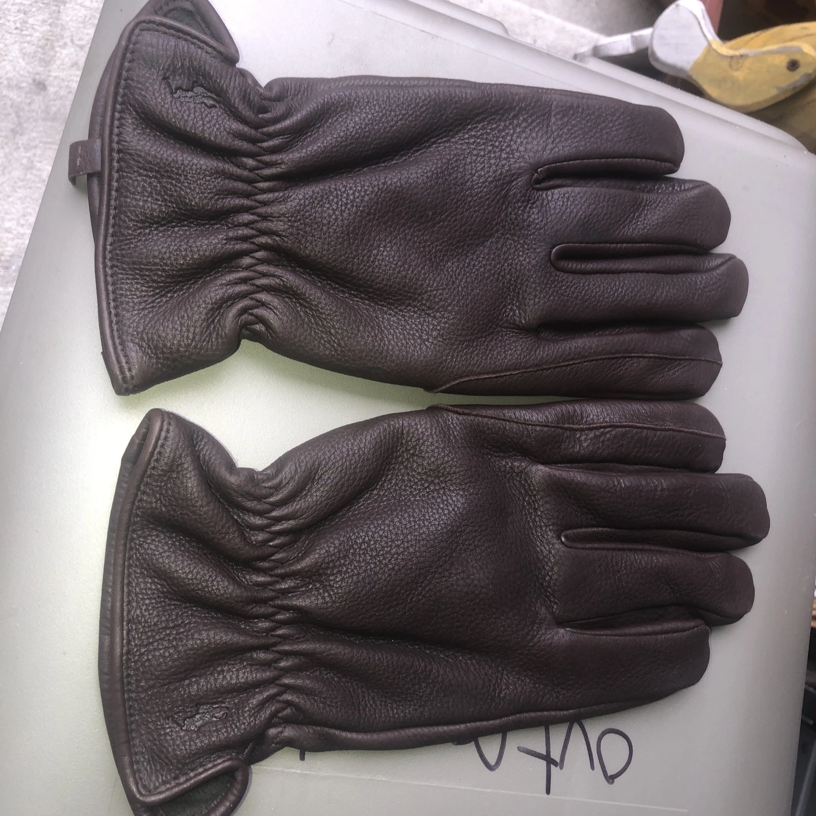 Polo Ralph Lauren Deerskin Leather Gloves Mens Large Brown Lined Outdoor Driving