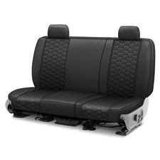 Caltrend Faux Leather Hex Quilted 2nd Row Black Black Custom Seat Covers