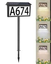 Solar House Numbers for Outside, Waterproof Illuminated House Number Plaque, ...