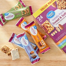 Great Value Sweet & Salty Chewy Granola Bars, Variety Pack, 1.2 oz, 24 Count
