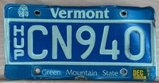 1987 VT Vermont Highway Use Plate HUP CN940 Truck License Garage Man Cave Decor