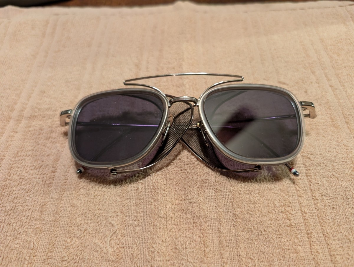 THOM BROWNE Sunglasses TB-808-B-GRY-SLV-51 Mirrored | eBay