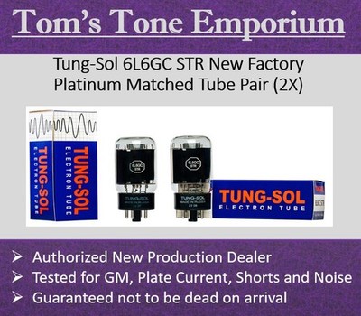 New In Box Tung-Sol 6L6GC STR Factory Matched Tube Pair - Dealer Stock