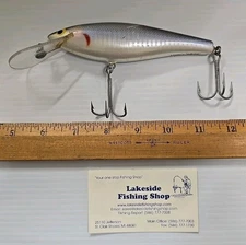 VINTAGE BAGLEY'S DB-06 WOODEN MUSKIE FISHING LURE SHAD PATTERN 