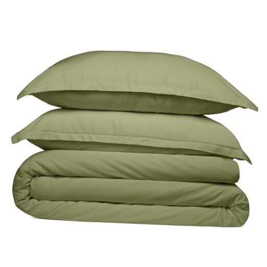 100% Bamboo Rayon Duvet Cover Set King Cal King Sage Green