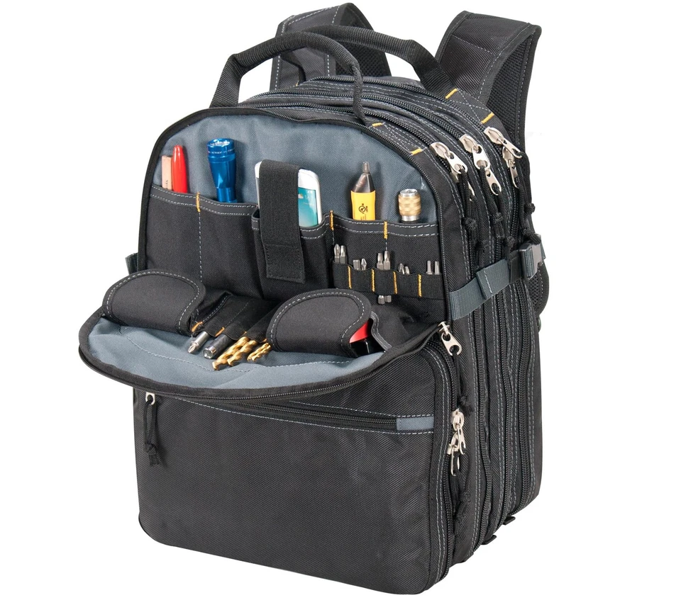 75-Pocket Tool Backpack | Custom Leathercraft1132 | Heavy-Duty Storage - Image 3 of 4