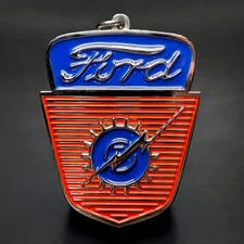 Ford Motor Vtg 1953-1956 Keychain Metal Badge Emblem F100 F150 Pickup Truck Gift