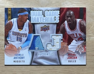 2009-2010 Upper Deck Michael Jordan & Carmelo Anthony Dual Game Materials DG-NK