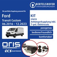 für Ford Transit Custom Typ V362 06.2016-12.2023 AHK Starr +7Pol Spez E-Satz EBA