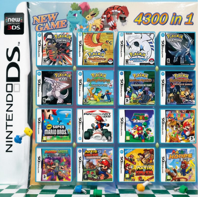 4300 in 1 Retro Video Game Multicart for Nintendo DS 3DS Tested w/ Color Box