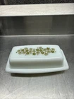 Vintage Pyrex Spring Blossom Crazy Daisy Butter Dish with Lid