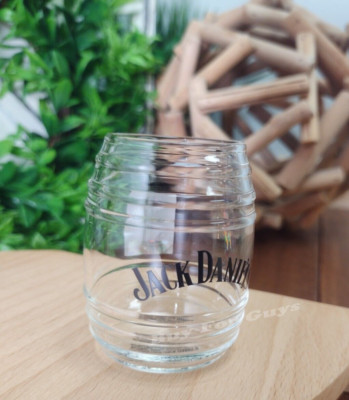 Jack Daniels - GLASS Shot Glass - Whiskey Barrel Glass (8740)