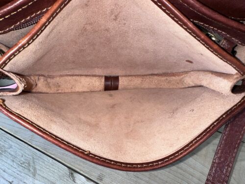 Vera Pelle Italy Purse Bag Crossbody Leather Flap BROWN Classic Saddle VTG - Picture 12 of 13