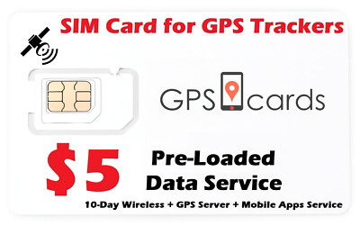 GPScards  Tracker SIM Card Unlimited Data 4G Pet Senior Car GPS Tracking Device