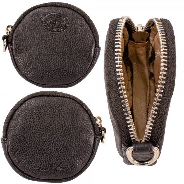 Pebble Leather Round Coin Accessory Purse