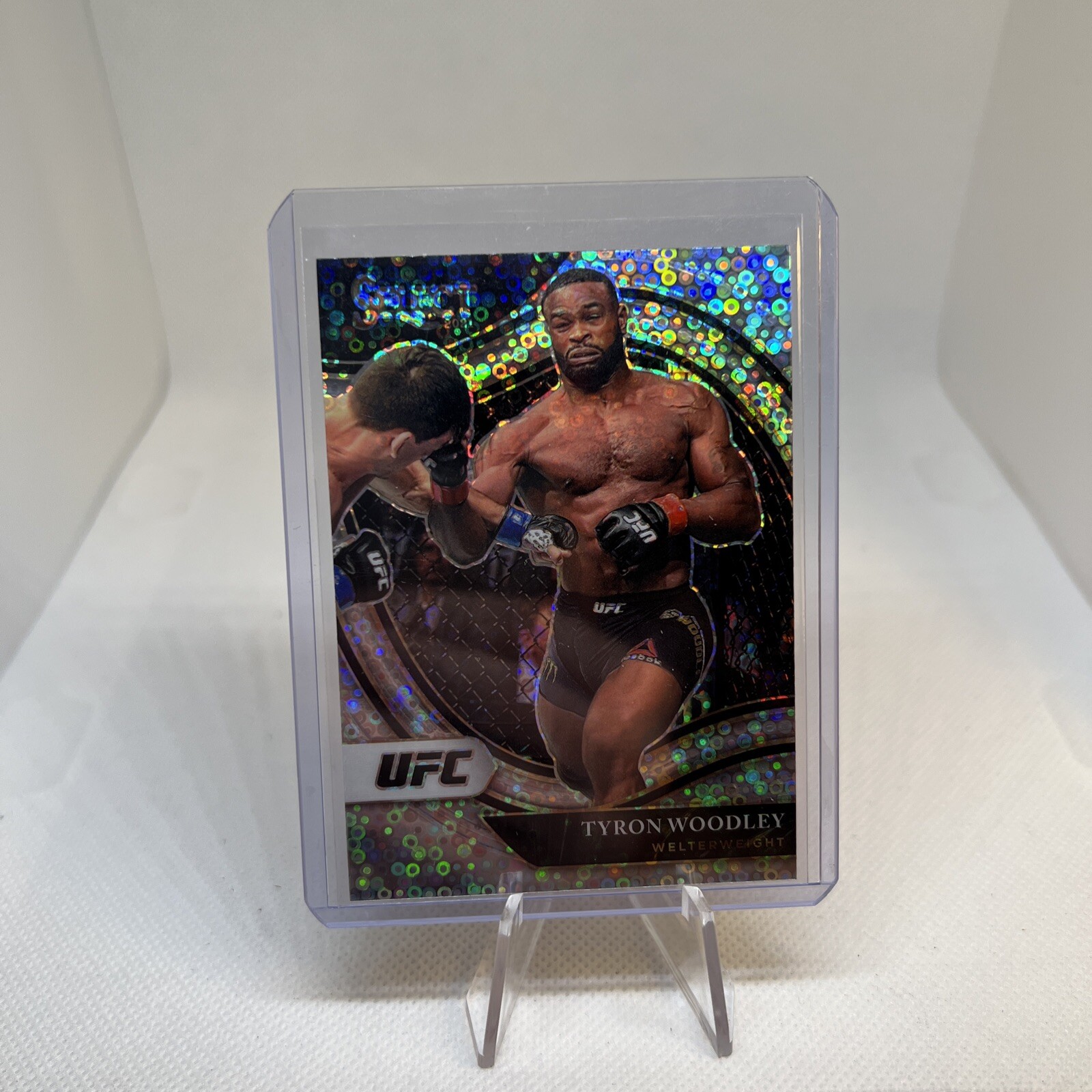 2021 Select UFC Tyron Woodley Octagonside Disco Prizm SP #221