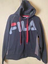 FILA Men's Retro Look Black/Red Pullover Hoodie SZ L