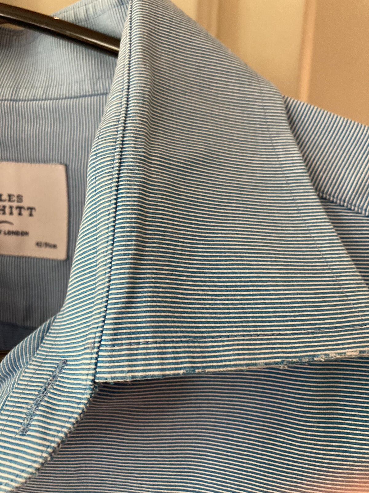 Charles tyrwhitt shirt Size 16.5 36 Blue Long Sleeve Collar Cuff Link