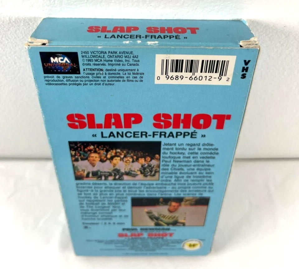 VHS Slap Shot (MCA, 1986) Comedy Sport Paul Newman Early Edition FRENCH AUDIO - Image 3 of 4