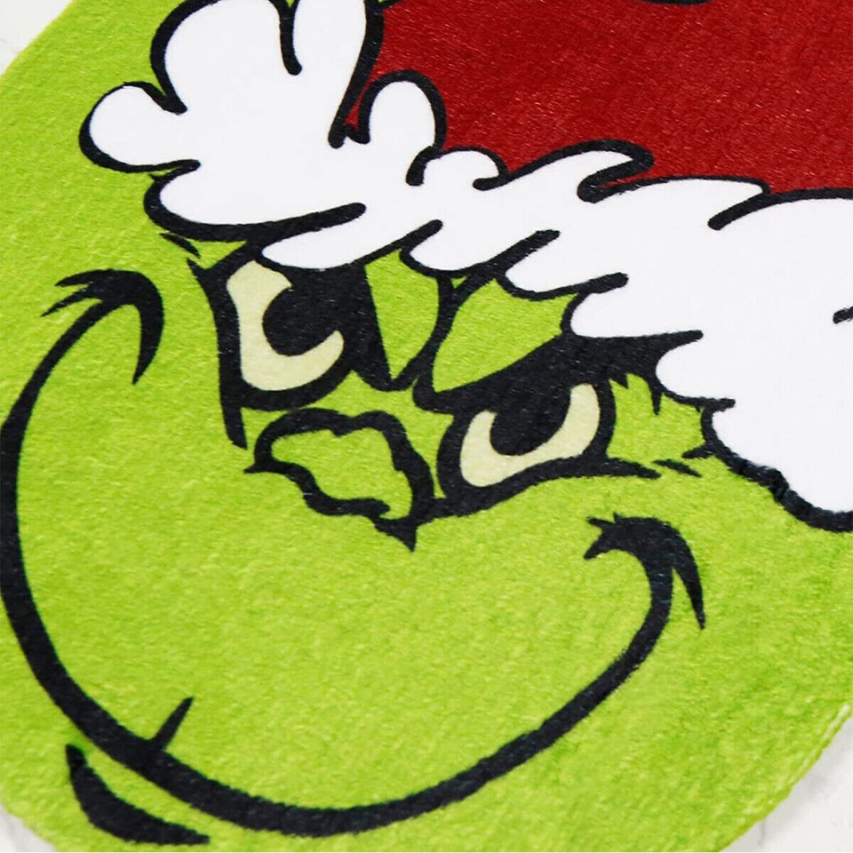 4Pcs Christmas Grinch Decor Sets Bathroom Nonslip Mat Toilet Seat