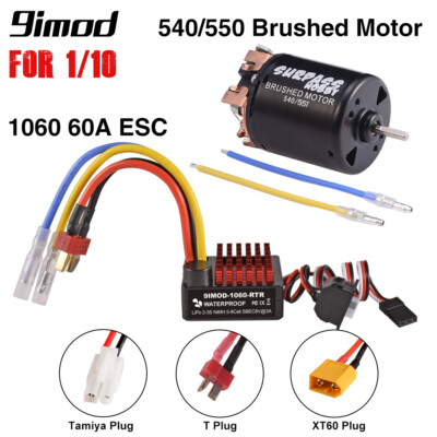 RC 540/550 Brushed Motor 60A ESC Power Combo for 1/10 SCX10 TRX4 TRX6 HPI Cars