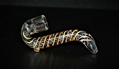 4'' BARBER SHOP GOLD - MINI SHERLOCK Tobacco Smoking Glass Pipe One Hitter