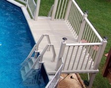 Taupe 5' X 10' Resin Aboveground Pool Deck Kit W/ Steps (scratch & Dent)