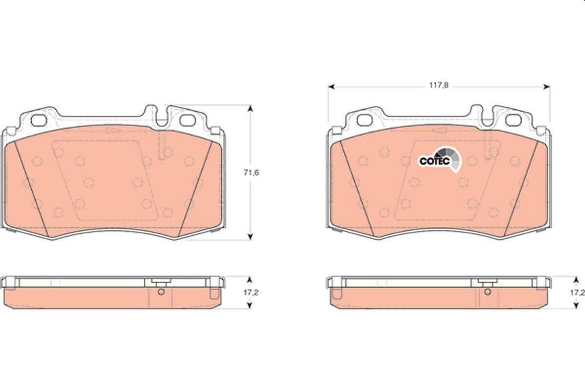 GDB1454 TRW Brake Pad Set, disc brake for MERCEDES-BENZ,MERCEDES-BENZ (BBDC)