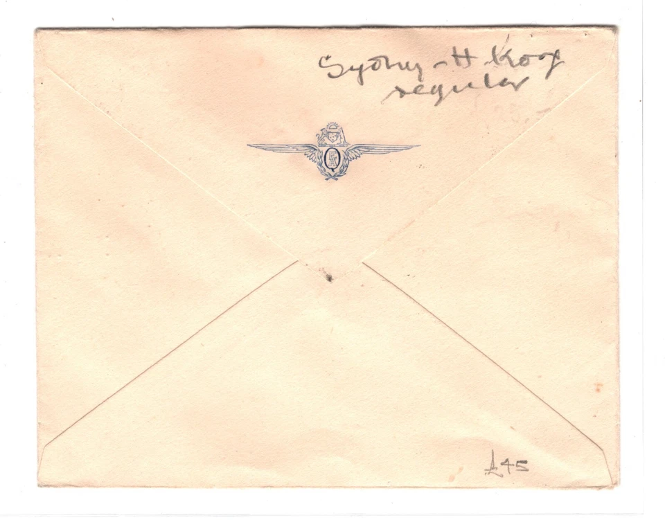 AUSTRALIA Air Mail Cover QANTAS FIRST FLIGHT HONG KONG Pilot Signed 1949 KA825 - Image 2 of 4