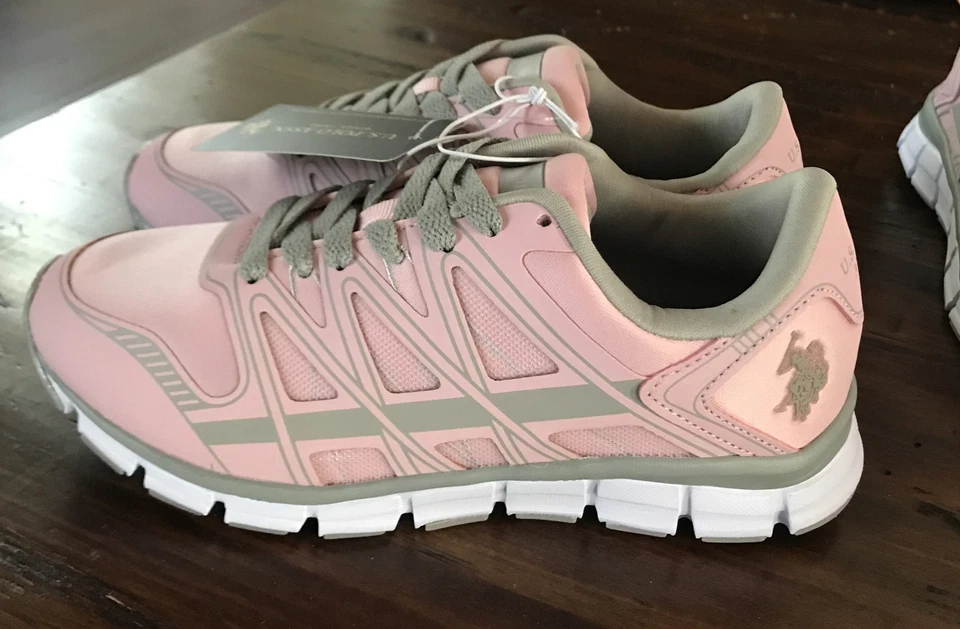 2 США Polo Assn розовато-лиловый/серый шнурует вверх туфли кроссовки женщин 6 М, 8,5 М новый - Изображение 4 из 4