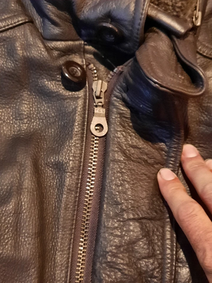 Abrigo de cuero para hombre Paradox talla XL marrón desmontable cuello de piel sintética chaqueta pesada Foto 4 de 4