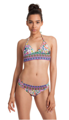 Trina Turk JUNGLE BEACH CROP TRI BRA TT8BS83 Multi 4 , 8 , 10 ,12 NWT