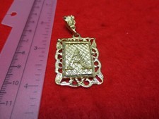 14KT GOLD EP ALMOST 2 INCH FRAMED LETTER A EXTRA LARGE SQUARE INITIAL CHARM