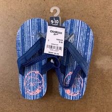 OshKosh Toddler Large Shoe Size 9-10 Blue Classic Back Strap Flip Flops NWT