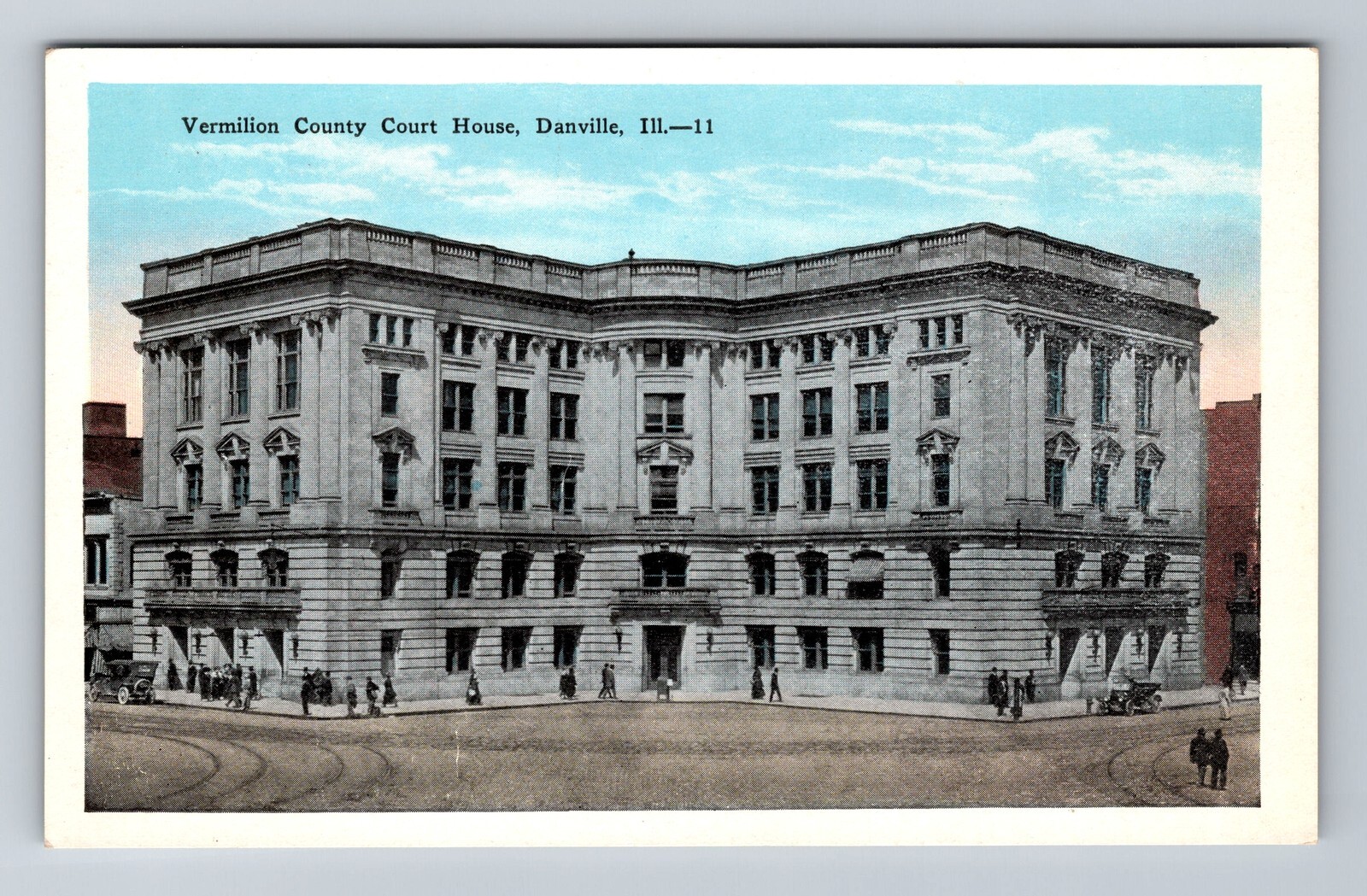 Vintage Danville IL Vermilion County Courthouse Postcard Standard Old