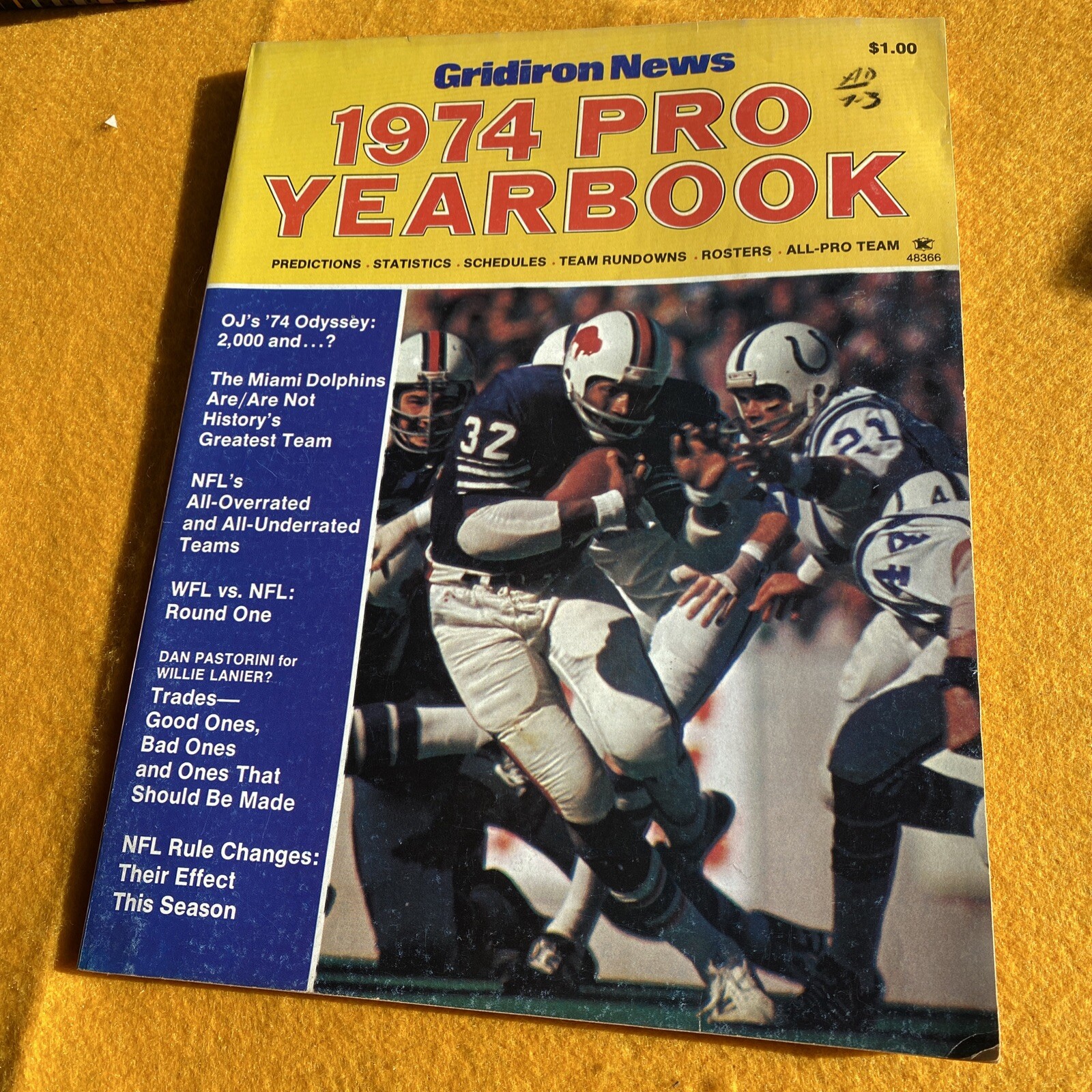 Gridiron News Pro Football 1974 Yearbook OJ Simpson | eBay