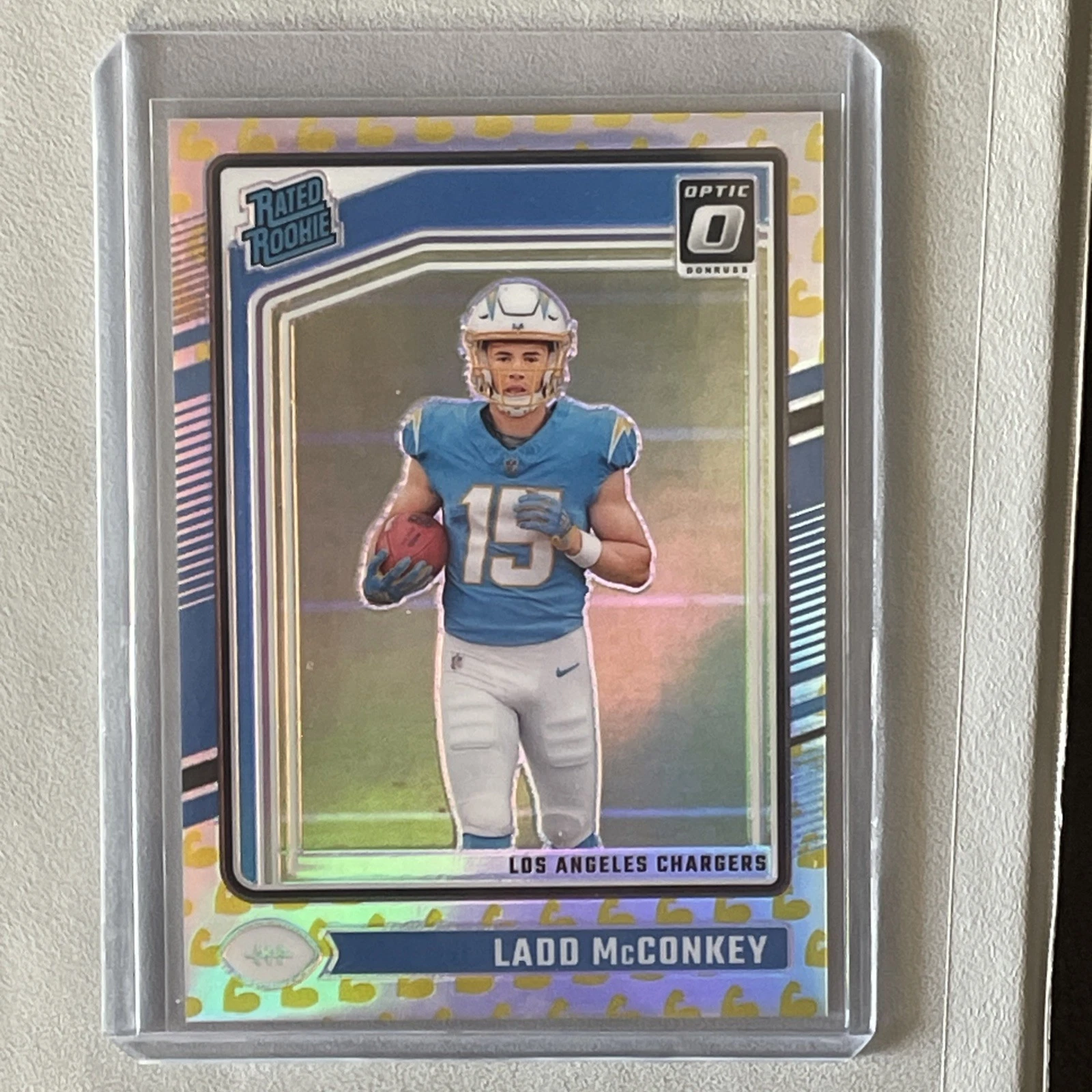 2024 Panini Donruss Optic - Rated Rookie Ladd McConkey #266 Flex Prizm /149 (RC)
