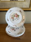 Vtg. Set Of 6 Arcopal Dinner Plates Provincial Pattern Milk Glass Floral France