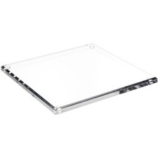 Plymor Clear Acrylic Square Beveled Display Base, 9" W x 9" D x 0.5" H