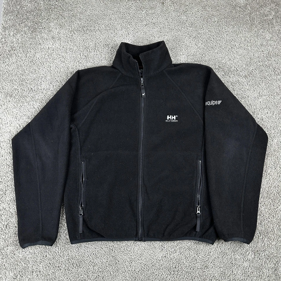 Chaqueta polar Helly Hansen para hombre pequeña negra bolsillos con cremallera completa logotipo HH exterior Foto 2 de 4