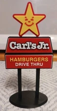 Carl"s Jr Hamburger Drive Thru Sign 3d Printed Miniature Fan Art Display Diorama