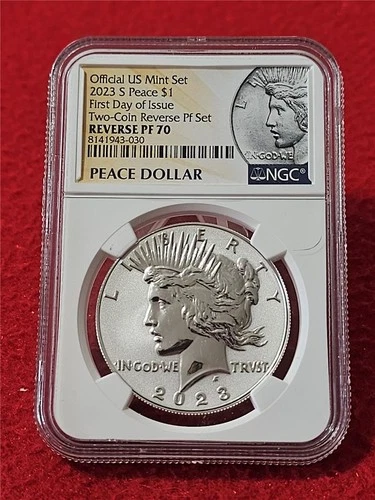 2023-S OFFICIAL U.S MINT SILVER PEACE $1 DOLLAR NGC REVERSE PF 70 FDI     #T0690