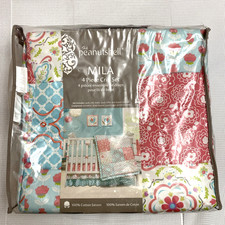 The Peanut Shell Mila 4 Piece Set Baby Bedding Crib Sheet Quilt Dust Ruffle New 