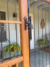 Vintage Cast Iron Dinner Bell as Entry Door Bell, Outside Hanging Decor