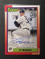 Ty Madden 2025 Topps Update #90B2-TM Detroit Tigers 1990 Auto Rookie RC