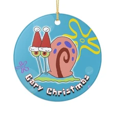 Spongebob Gary The Snail 3" Ceramic Ornament Made In The USA Ships From The USA