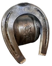 Antique Victorian Silver Plate Heavy Metal Figural Napkin Ring Horseshoe Horse