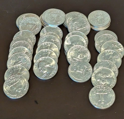 Tube of 40 Uncirculated 1958-D Washington Quarters 90% Silver.